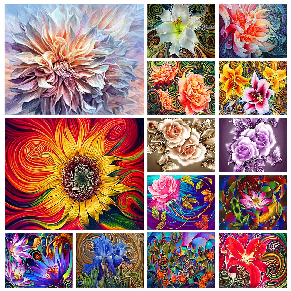 

Алмазная живопись 5D "сделай сам", картина с цветами, вышивка, мозаика, набор для украшения дома, подарок Алмазная вышивка ручной работы