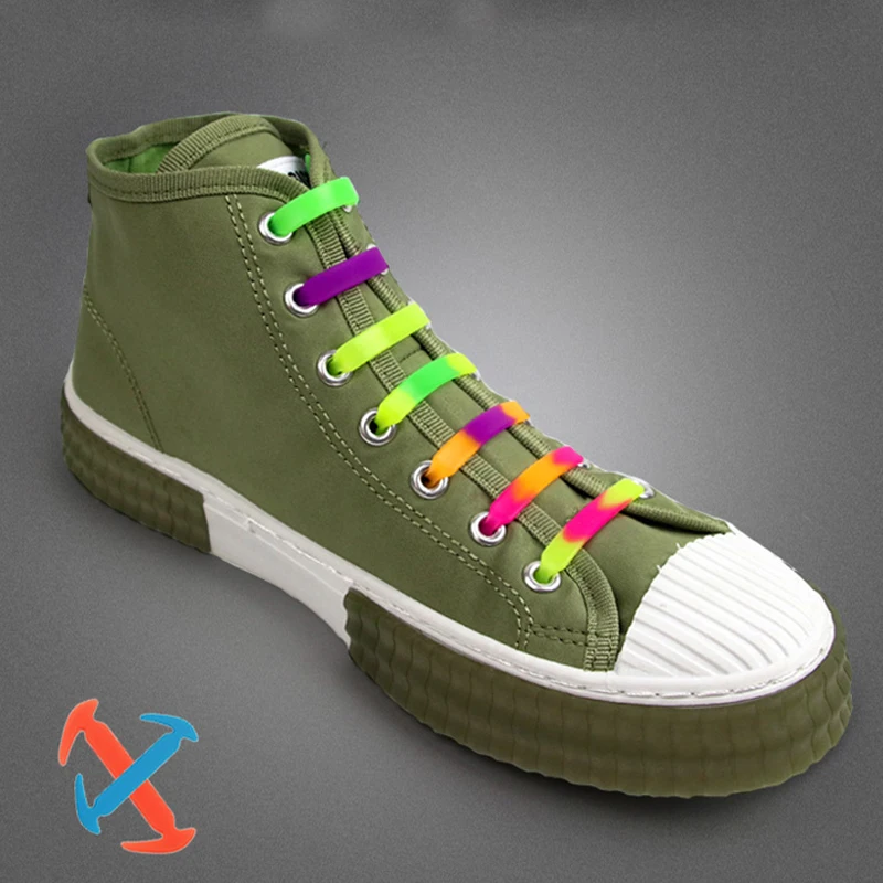 

16pcs/Set Silicone Elastic Shoelaces Creative Lazy No Tie Shoelace Lacing Kids Adult Sneakers Quick Shoe Lace