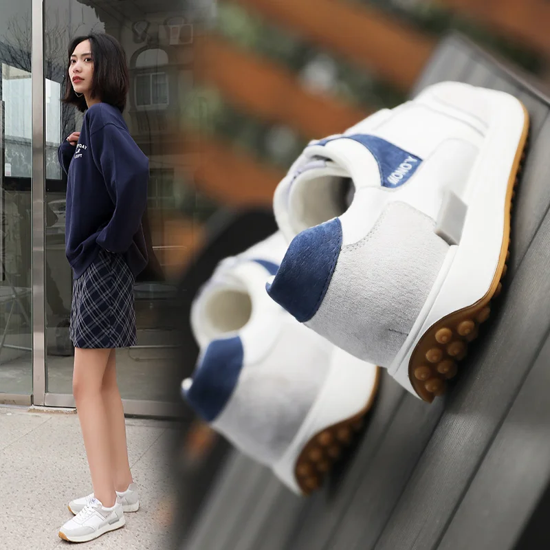 

Running Shoes Women Spring 2021 Fashion High Quality Outdoor Casual Breathable Sports Shoes Lace Up Sneakers Beige Zapatos Mujer