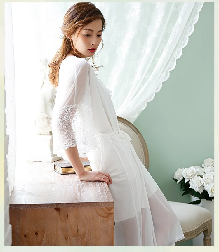 

Sexy Women Nightgowns Loungewear Ladies Lingerie Night Lace Sleepwear Plus Size Romantic Nightdress Home Shirt Lounge Dress 2020