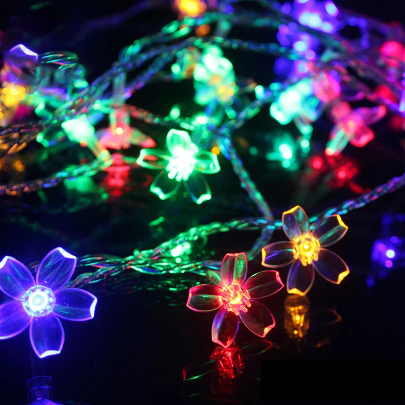 10 м 100LED Цветочные вишневые цветы Гирлянда Свет открытый Рождество Гирлянда-занавес огни свадебное Праздничное оформление
