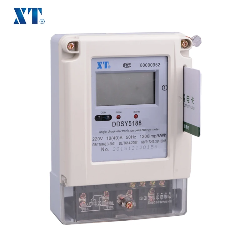 

Smart Single Phase Digital Prepaid Card Electricity Energy Meter