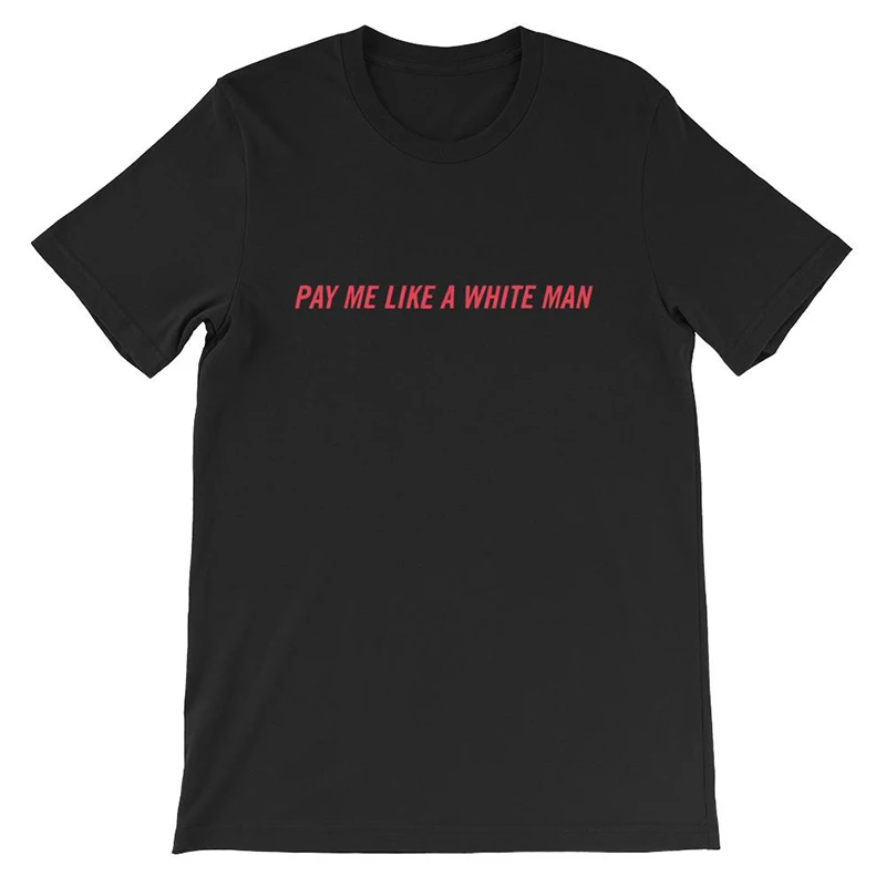 Футболка женская хлопковая с надписью Pay Me Like A White | Женская одежда