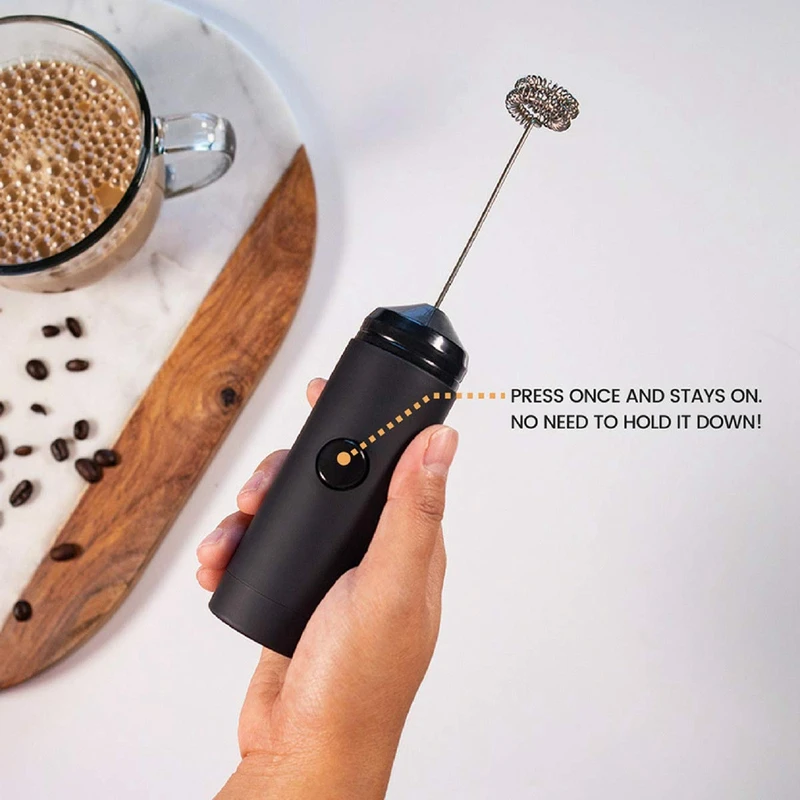 

Mini Handheld Milk Frother - Battery Operated Electric Foam Maker | Includes Kitchen Stand,Latte Hot Milk Eggbeater ,Coffee Mixe