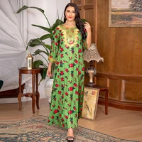 india pakistan dubai womens printed casual dress long skirt long floral ethnic kimono muslim russian womens robe evening dress