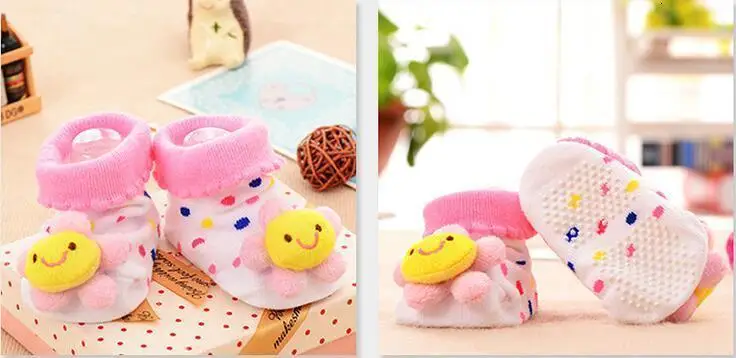 Kawaii/1 пара; хлопковые носки для малышей; нескользящие носки-тапочки с резиновой подошвой для детей ясельного возраста; сезон осень-весна; модные носки с милыми рисунками животных для новорожденных