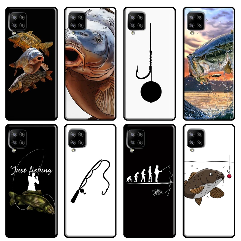 

Carp Fish Fishing rod For Samsung Galaxy A12 A52 A72 A71 A51 A41 A31 A70 A50 A40 M31 A02 A20e A21S Phone Cover