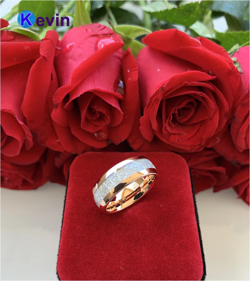 Женский и мужской вольфрамовый браслет из розового золота 6 мм 8 | Украшения