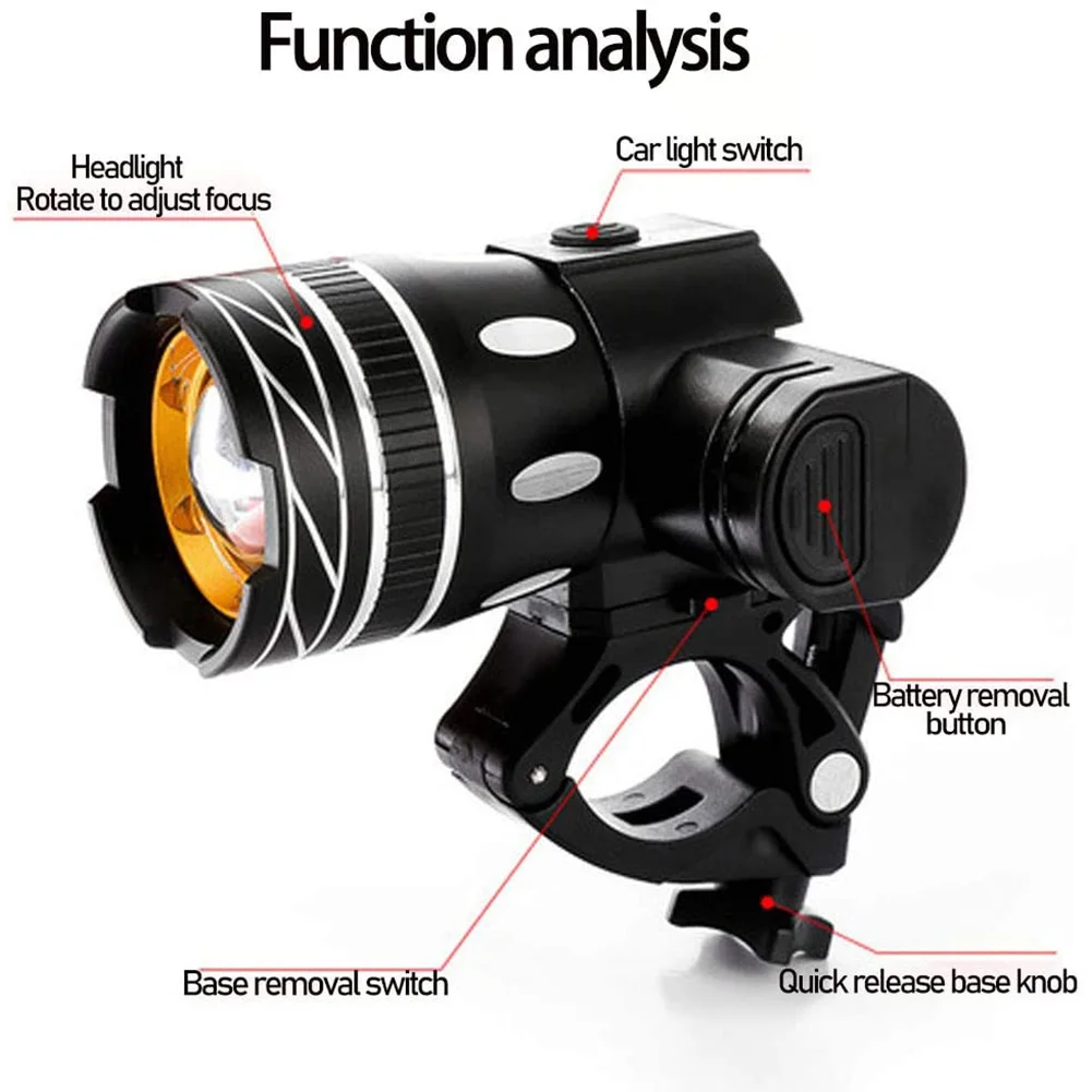 

15000LM T6 LED Light Bike/Bicycle/Light Set USB Rechargeable Headlight/Flashlight Waterproof Zoomable Cycling Lamp for Bike