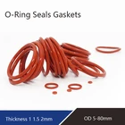 Толщина 1 1,5 2 мм пищевой силикон уплотнительное кольцо OD 5-80 мм красное кольцо шайба прокладки хорошей гибкости