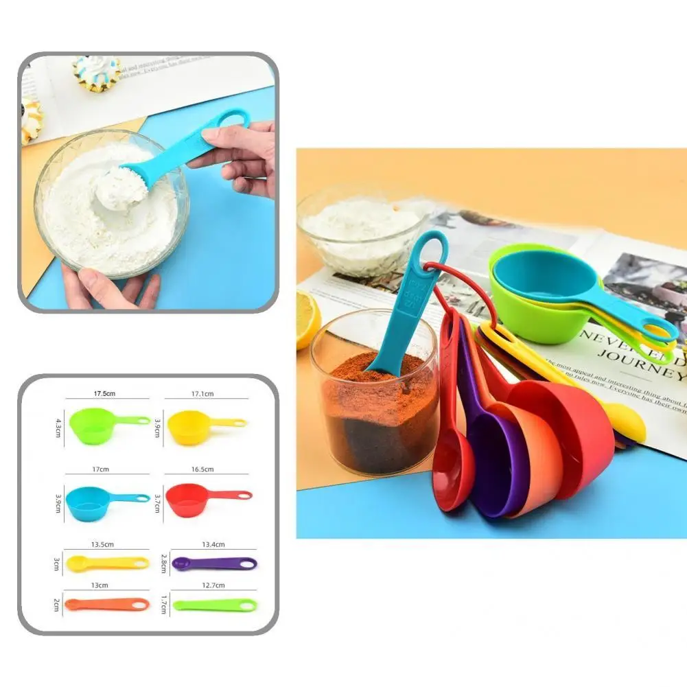 

Vibrant Color Mix Color Colorful Powder Measuring Spoon Cup Set for Kitchen