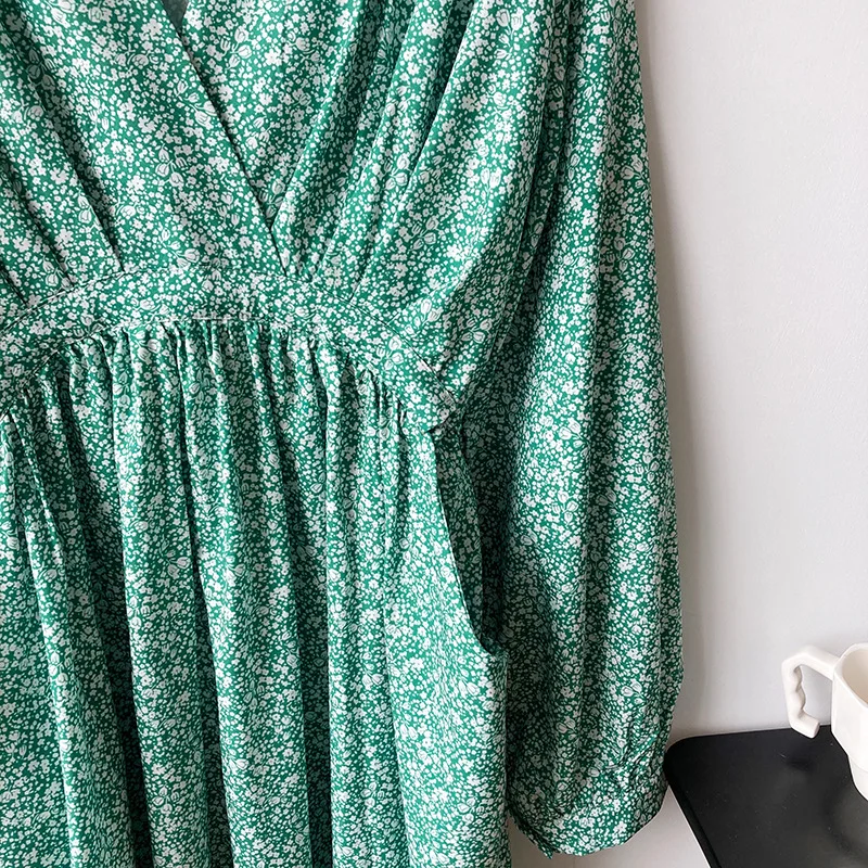 

Women Boho Long Dress V-Neck Short Sleeve Floral Print Dress Long Sleeve Women Fashion High Waist Summer Maxi Dress Vestidos