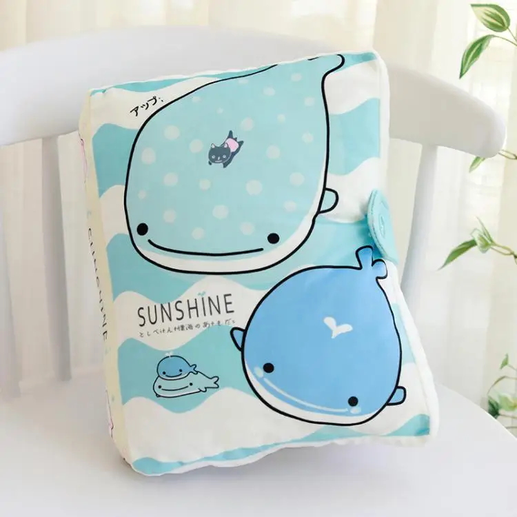 D 32x25x16CM Мультфильм Аниме Sumikkogurashi животные напечатанные креативные плюшевые подушки мягкие в форме книги Складная задняя подушка подарок кукла 48 см - Цвет: D 32x25x16CM