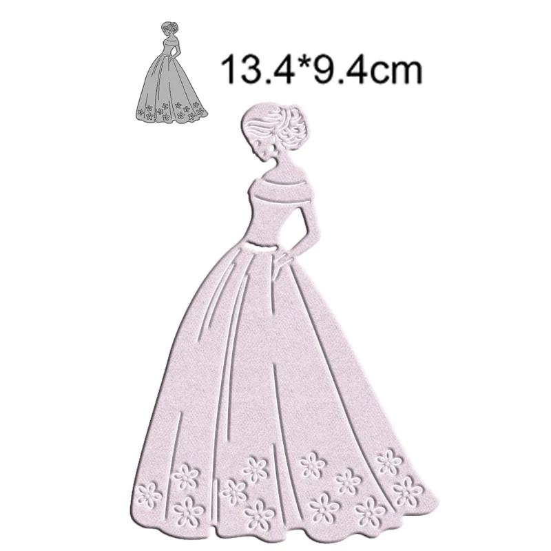 

Girl in Wedding Dress 2022 New Metal Photo Album Cutting dies Scrapbook Mold Making Greeting Card Craft DIY Art Paper cut die