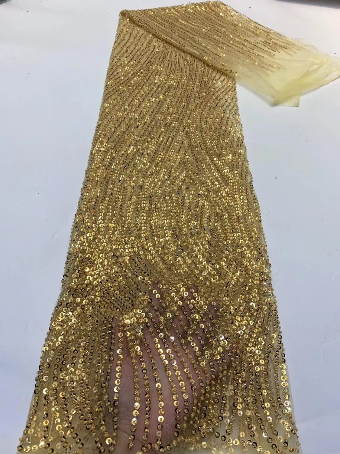 

Новейшая африканская сетчатая кружевная ткань с вышивкой и блестками, французское Тюлевое кружево, ткань ZH-1166810 для нигерийской свадебной вечеринки