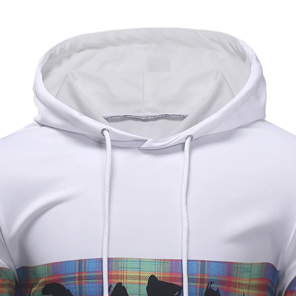 

2019 Men Autumn Hoodies Hombre Casual Streetwears Men's Clothes Print Hats Fashion British Style Street dress Hoodeds MOOWNUC