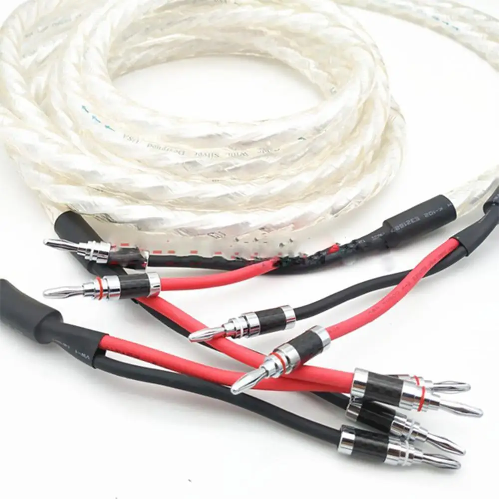Hi-End hifi Audio Banana Plug AMP Speaker Cable 2 to Connector Amplifier CD DVD Player | Электроника
