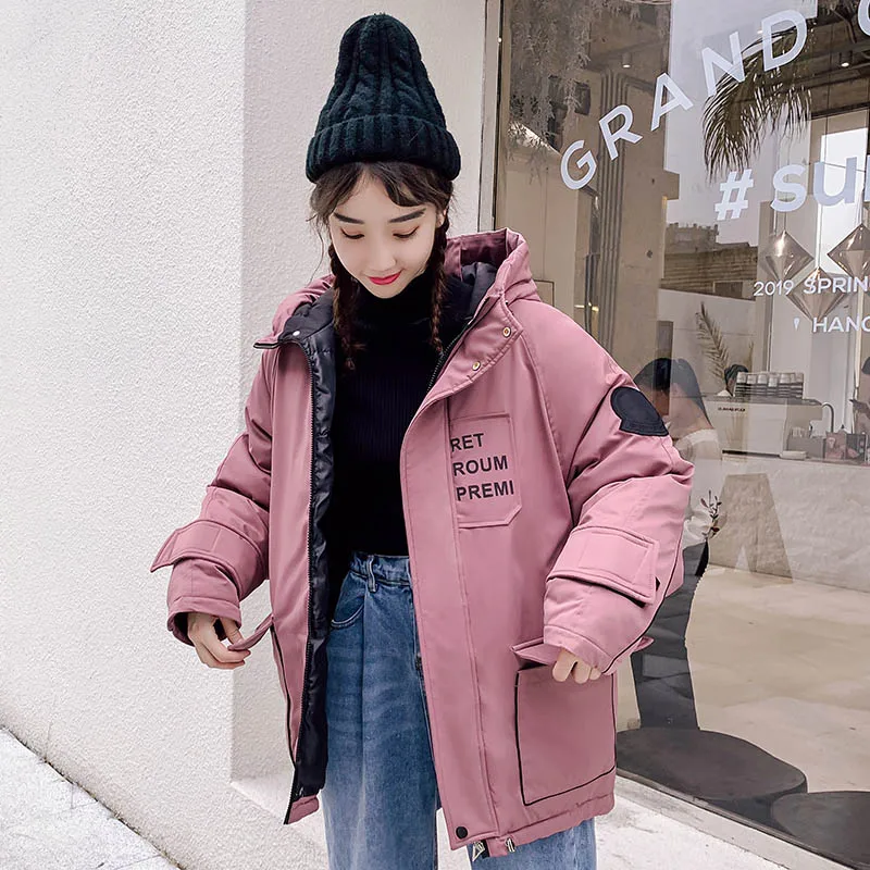 Light Purple Женские зимние куртки, парки, мода, толстые теплые свободные куртки с капюшоном, купоны, зимняя куртка с большим карманом, верхняя одежда - Цвет: Light Purple