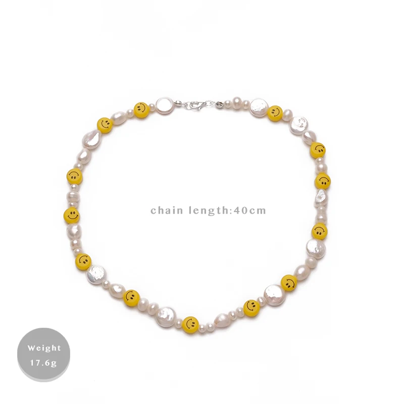 

Amorita boutique The smiling face mixes the natural pearl lovely necklace