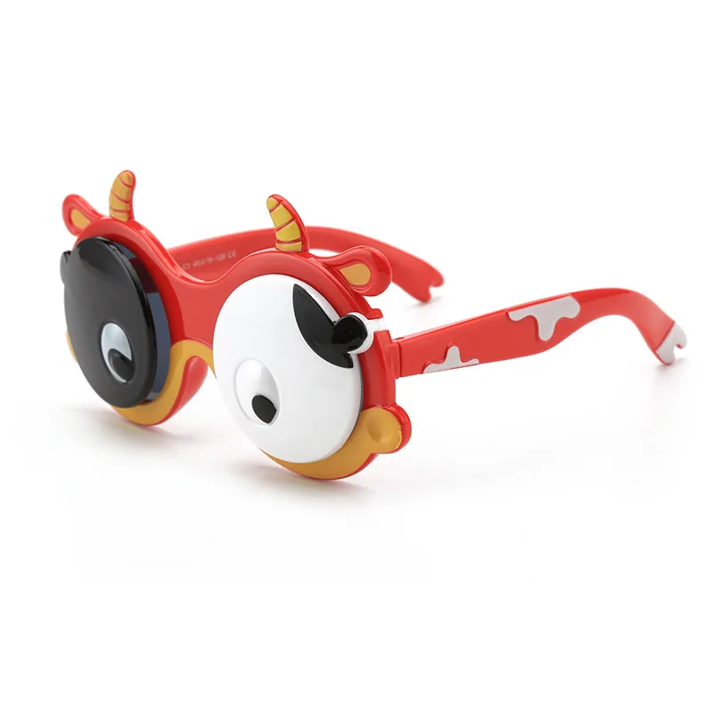 

Kilig Hot Cute Kids Bow Sunglasses Cool Girls Boys Unique Clamshell Cattle Shape Eyewear Children Outing Decoration