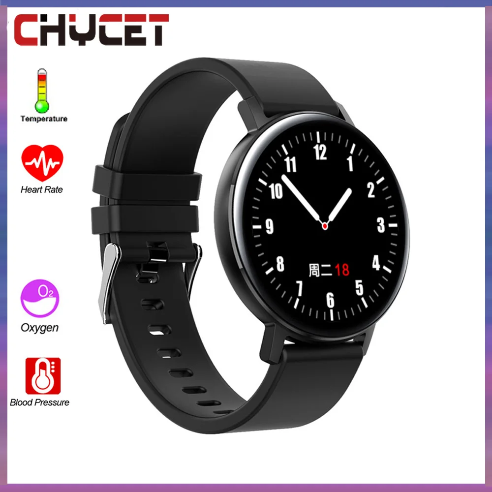 

CHYCET Smart Watch Men Women Smartwatch Heart Rate Fitness Tracker Twitter Reminder Full Touch Round Waterproof Smart Watches