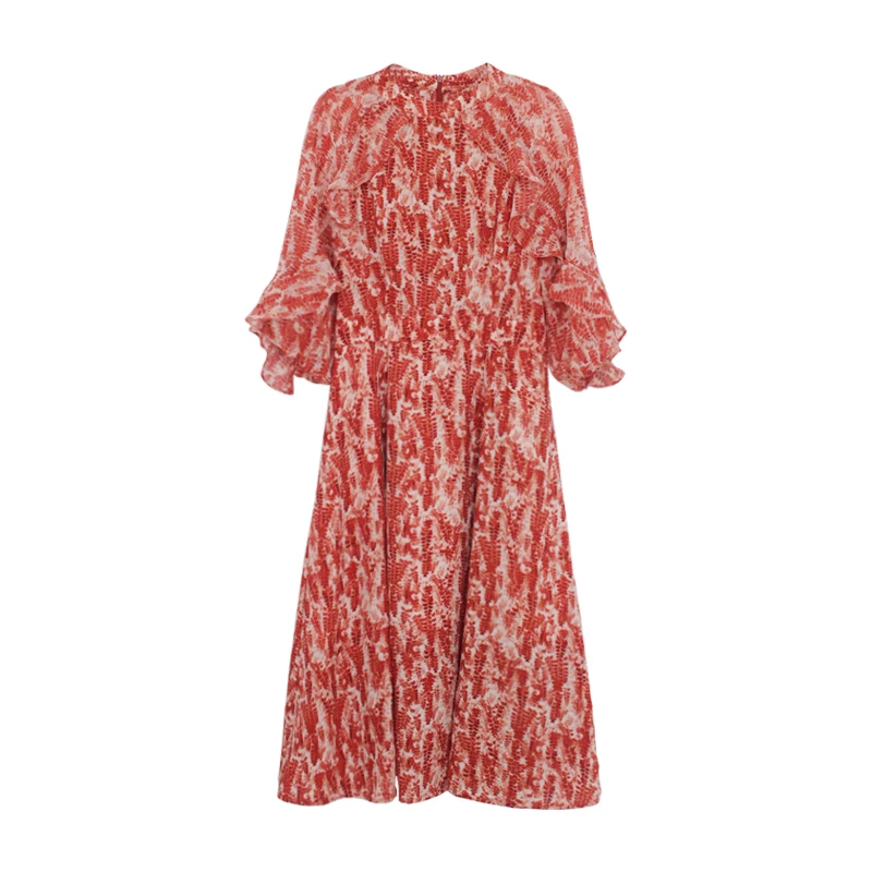 Женское винтажное платье миди с цветочным принтом элегантные вечерние платья