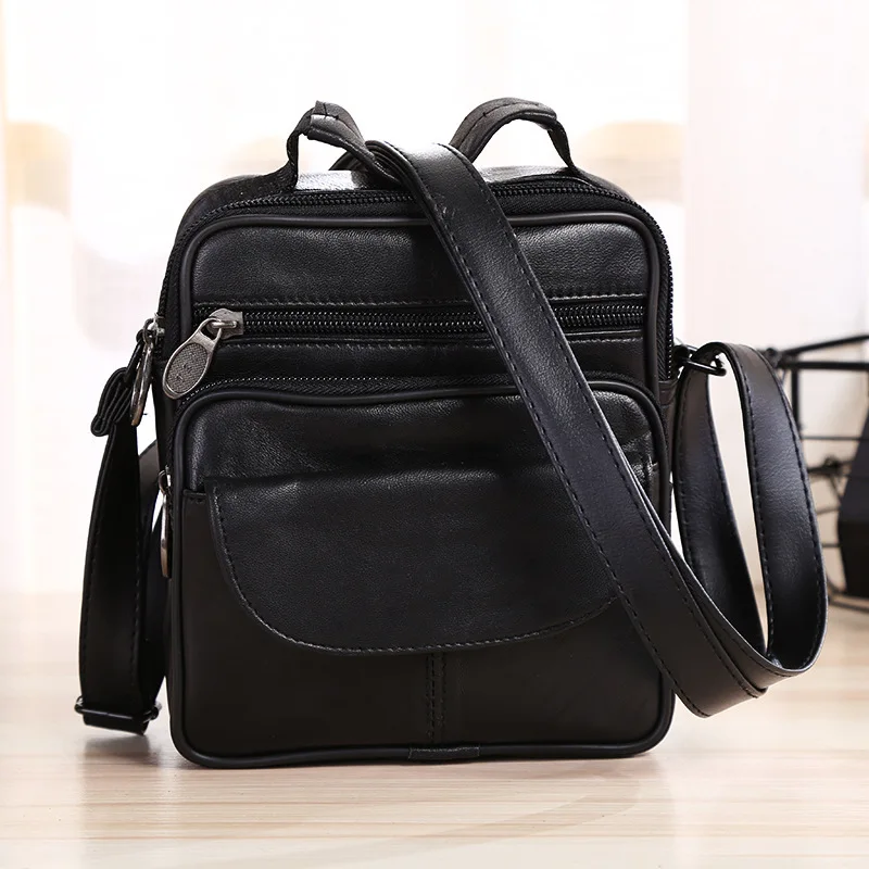 

2017 Fashion Messenger Handbags PU Leather Men's Casual Leather Business Shoulder Crossbody Bag Men's Leather Bag Male Black