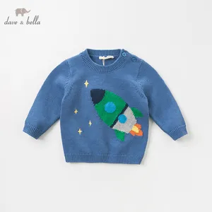 DBW11730 dave bellaосенний вязаный свитер пуловер с длинными рукавами для маленьких мальчиков детские топы для малышей детский вязаный свитер