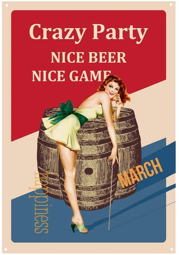 

Beer for Bar Retro Metal Tin Sign Plaque Poster Wall Decor Art Shabby Chic Gift Suitable for Indoor/Outdoor