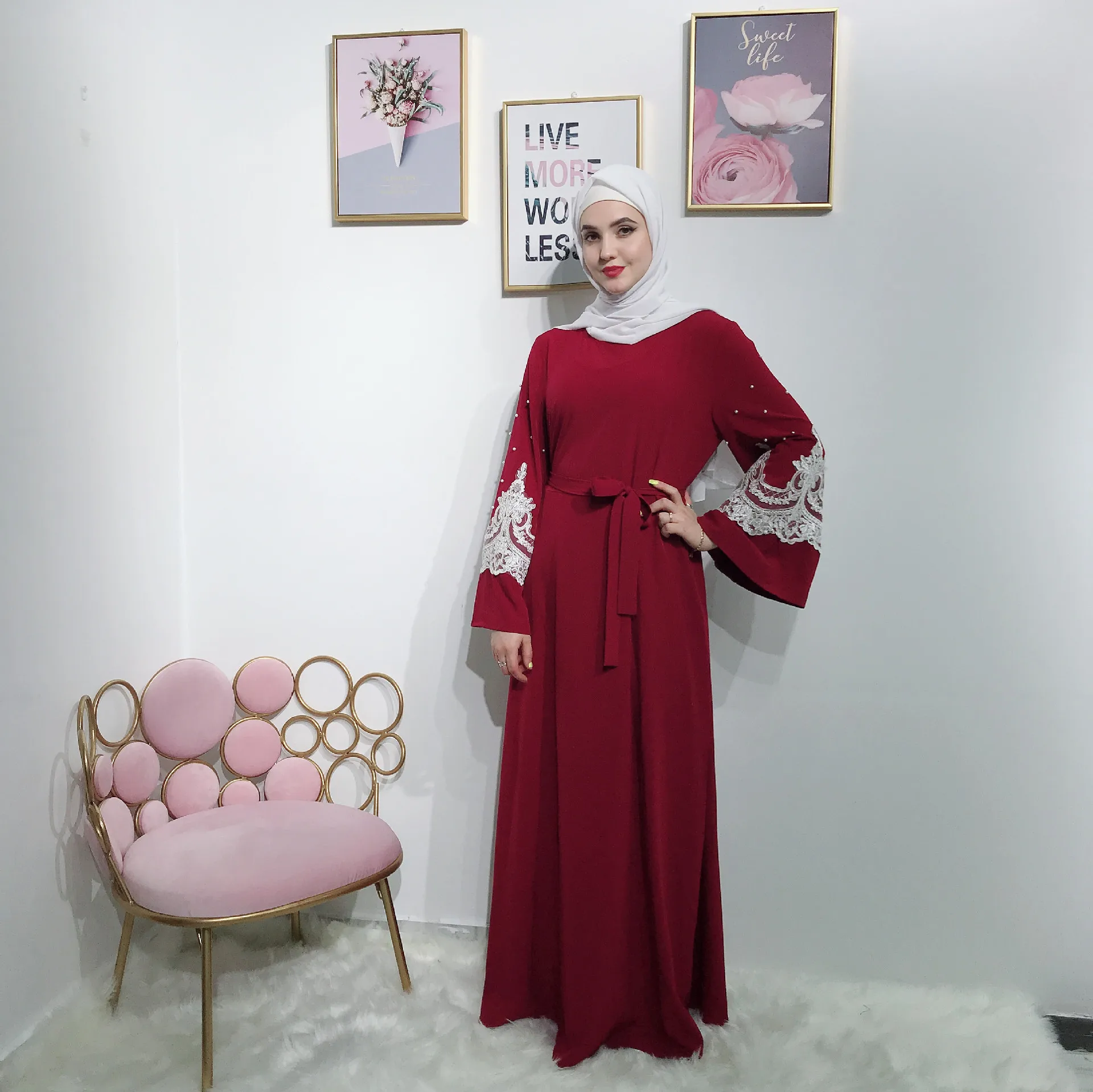 Женское мусульманское платье с длинным рукавом Абая для женщин 2019 | Тематическая