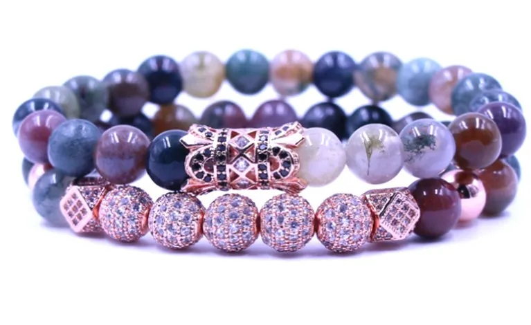 

8 мм 2 шт./компл. бусины из розового золота эластичные регулируемые бриллианты микрозакрепка cz цирконий кубический цирконий трубчатый брасл...