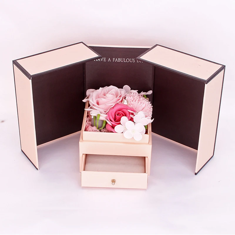 Светящееся мыло роза день Святого Валентина Роза вечный цветок ящик для ожерелья