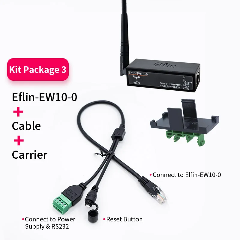 Серийный Порты и разъёмы RS232 Wi Fi устройство Серверный модуль Elfin EW10 Поддержка TCP/IP