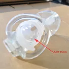 Прозрачная белая мужская силиконовая Запираемая клетка целомудрия с бородкой и массажными зубами из смолы обшивка кольцо для пениса устройство секс-игрушки для мужчин