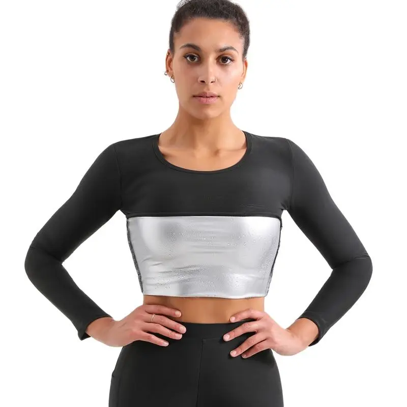 Женский костюм-сауна с длинным рукавом тренировочные топы Утягивающее нижнее