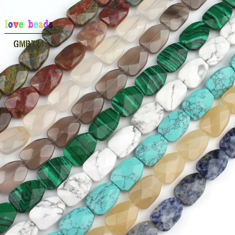 12x16 мм граненые квадратные недостающие два угла каменные бусины для изготовления