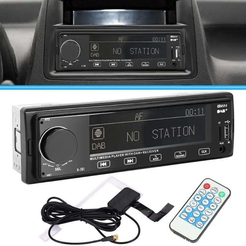 K701 DAB Car Radio Stereo MP3 Player 1Din Autoradio Bluetooth RDS AM FM AUX USB TF Card Auto Audio Music |