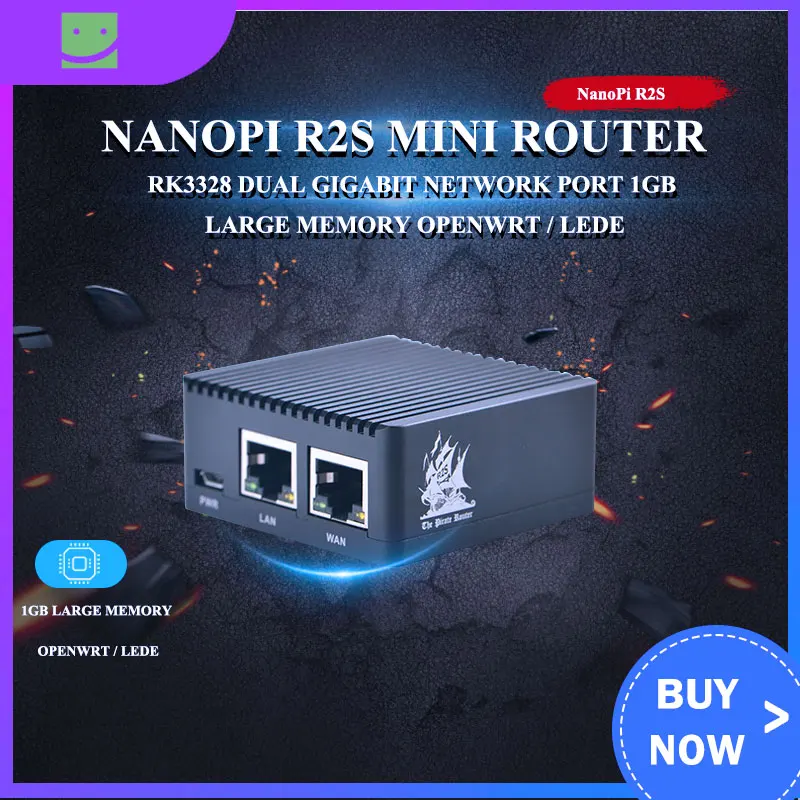 NanoPi R2S двойной Гбит/с Ethernet ворота Поддержка OpenWrt LEDE Системы V2ray Ssr/Linux доска с двумя