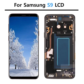 100% Original Display For SAMSUNG Galaxy S9 G960f LCD Display Touch Screen Digitizer Repair Parts With Frame For Samsung S9 LCD
