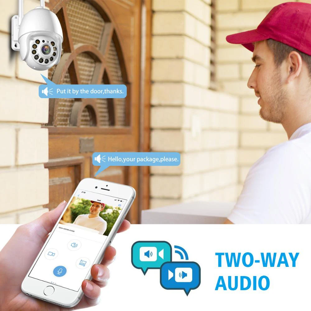 3MP Мини Wi-Fi PTZ IP-камера 4-кратный цифровой зум отслеживание движения двухстороннее