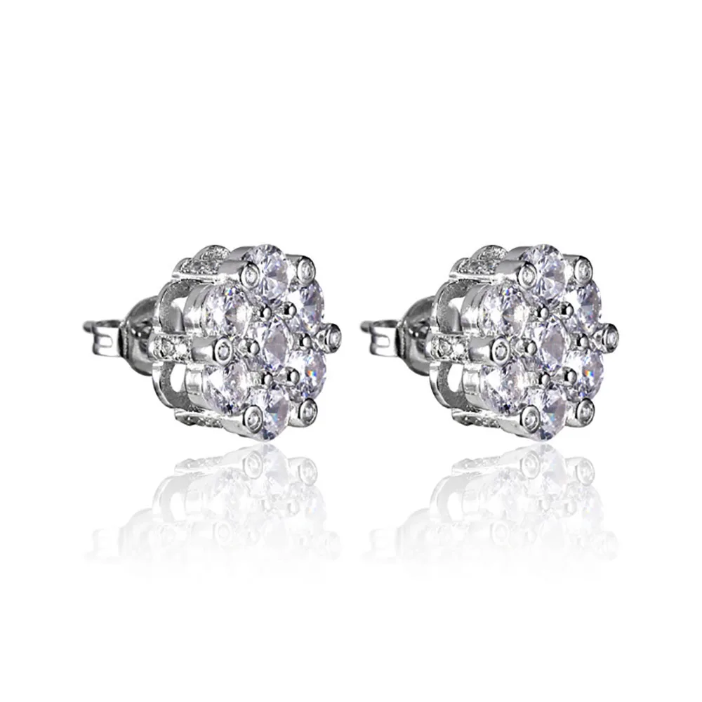 Новое поступление серьги-гвоздики в форме цветка серьги со снежинками