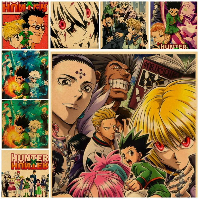 

Vintage Posters Japanese Anime Hunter X Hunter Canvas Painting Wall Art Pictures Posters Prints Child Bedroom Home Decor Design
