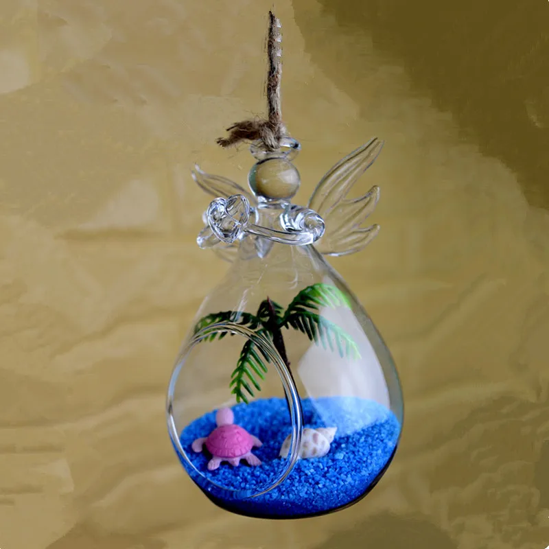 

Бесплатная доставка 2 шт./упак. 7*11,5 см Ангел образный подвесной стеклянный террариум ВАЗ, украшения для дома, Творческий свадебный подарок
