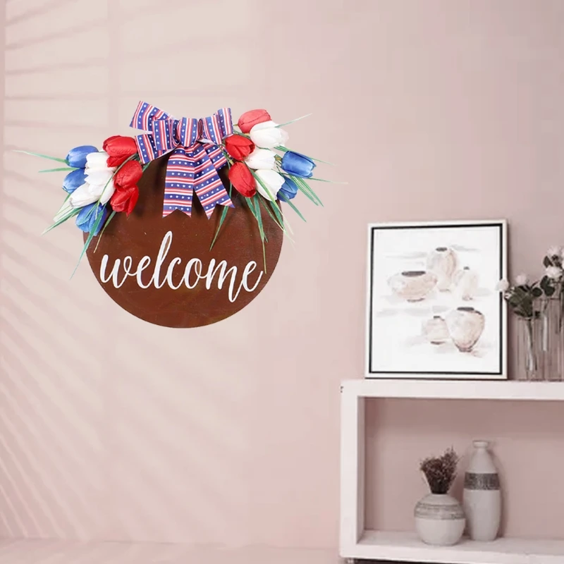 

New 15.74x 15.74 Inch Front Door Decoration Patriotic Independence Day High-quality Garland Home Decoration Items