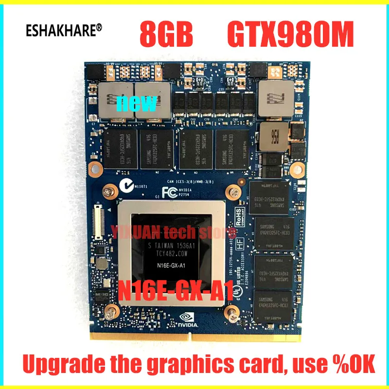 Новая Оригинальная графическая карта GTX 980M GTX980M SLI X Bracket N16E GX A1 8GB GDDR5 MXM для Dell Alienware