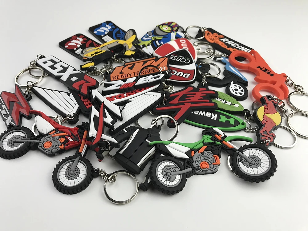 3D Motorcycle Accessories Motorcycle KeyChain Rubber Motorcycle Key Chain For DUCATI Honda Kawasaki Harley Suzuki Yamaha model