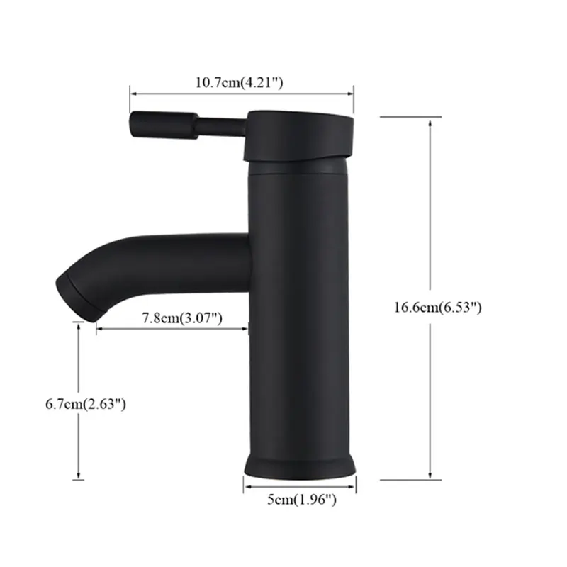 

Free Shipping Black Faucet Stainless Steel Paint Faucet Bathroom Basin Faucets Blacked Hot Cold Mixer Tap Single Hole