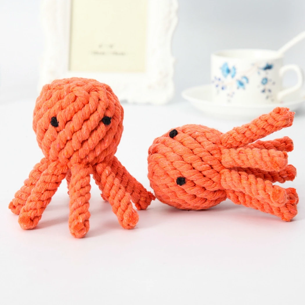 Funny Dog Octopus Toys For Chew Durable Knot Cotton Rope Puppy Toy Trainging Pets Supplies | Дом и сад