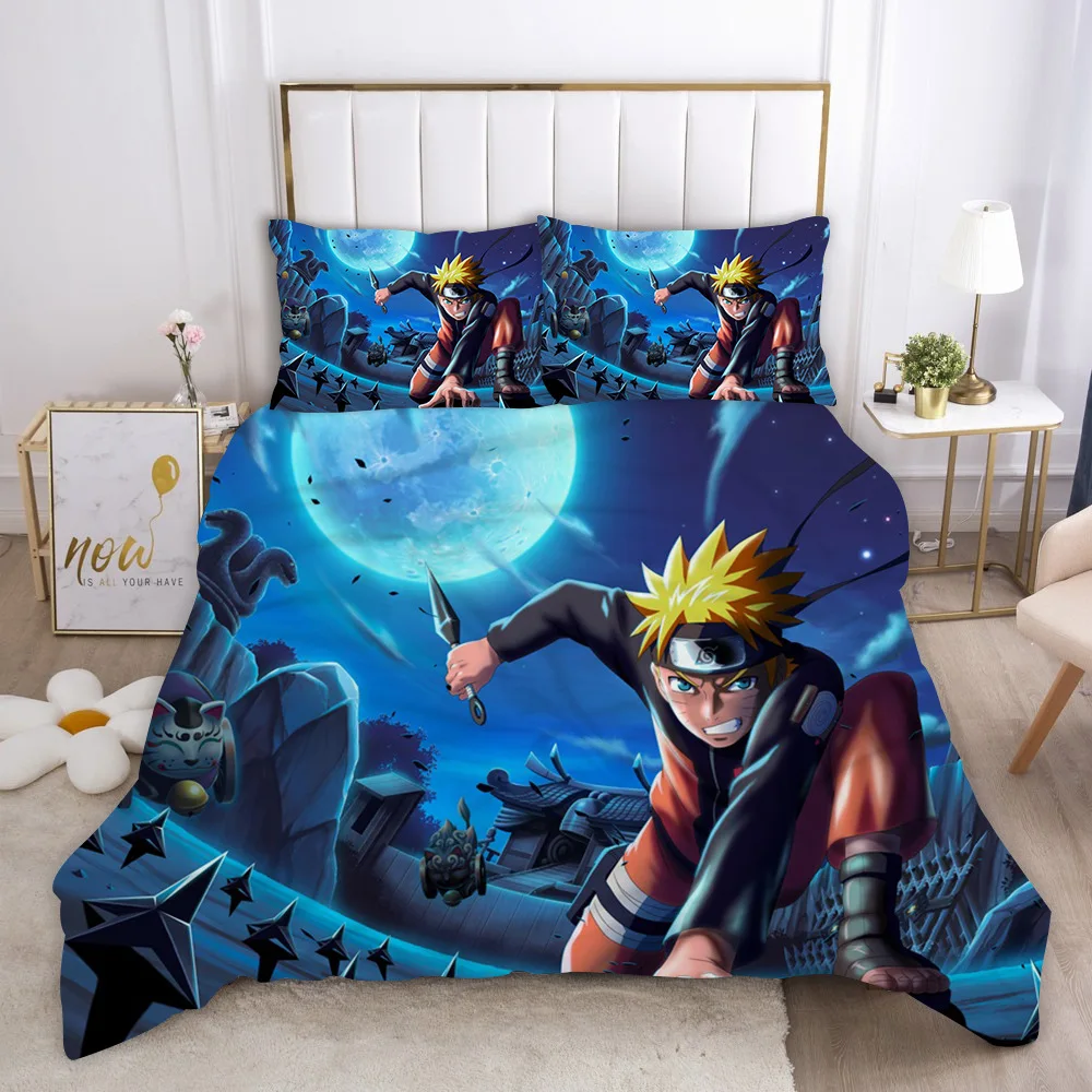 Комплект постельного белья из 2/3 предметов с рисунком Наруто одеяло домашний