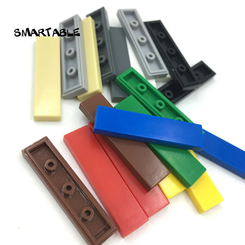 Smartable Tile 1x4 с пазом плоские шпильки строительные блоки MOC часть креативная игрушка